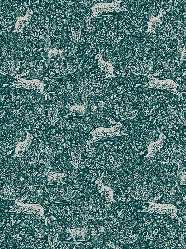 Fable fabric in emerald color - pattern number RI5104 - by Rifle Paper Co in the Rifle Paper Co collection