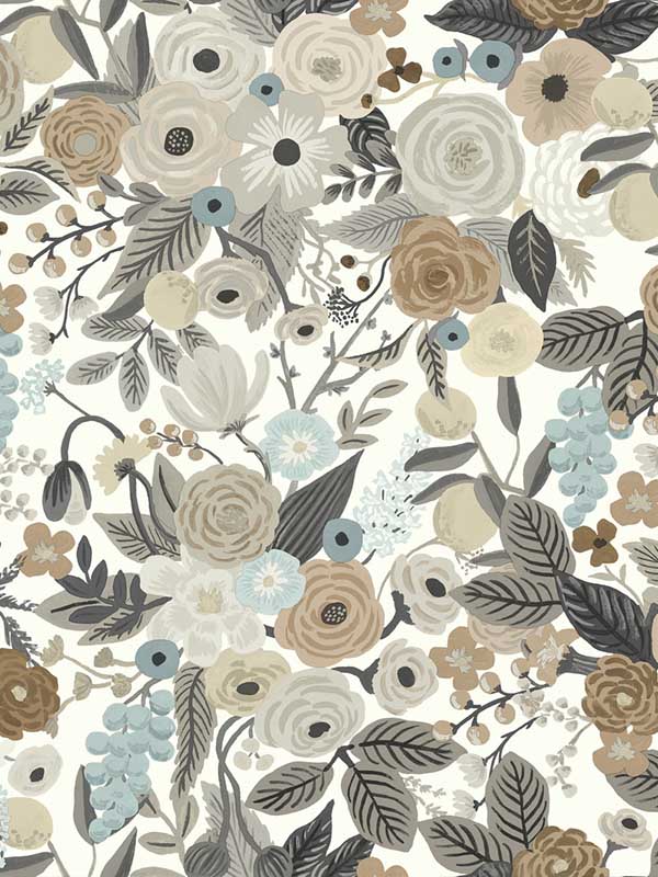 Garden Party fabric in brown and beige color - pattern number RI5121 - by Rifle Paper Co in the Rifle Paper Co collection