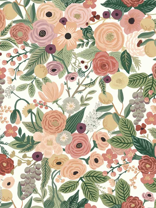 Garden Party fabric in burgundy color - pattern number RI5122 - by Rifle Paper Co in the Rifle Paper Co collection