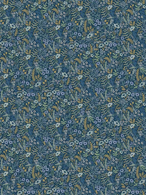 Tapestry wallpaper in indigo color - pattern number RI5126 - by Rifle Paper Co in the Rifle Paper Co collection