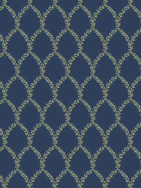 Laurel wallpaper in navy color - pattern number RI5179 - by Rifle Paper Co in the Rifle Paper Co collection