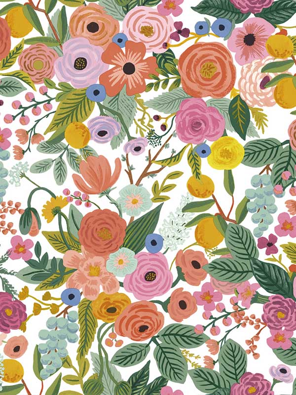 Garden Party Peel and Stick fabric in rose color - pattern number PSW1200RL - by Rifle Paper Co in the Rifle Paper Co Peel and Stick Wallpaper collection