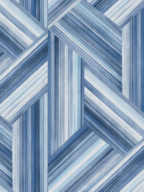 Geo Inlay fabric in denim and sky blue color - pattern number LW50102 - by Seabrook in the Living With Art II collection