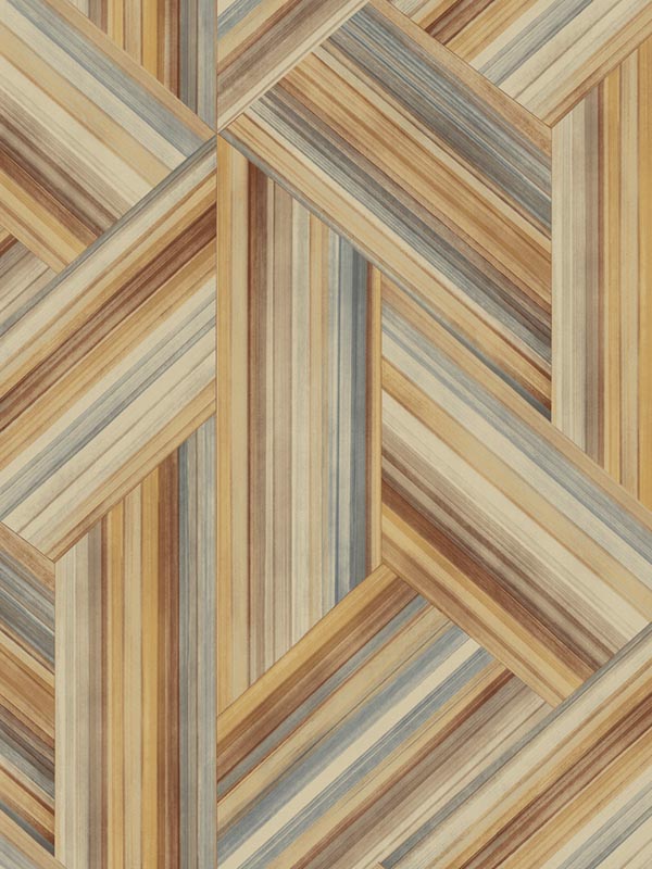 Geo Inlay fabric in saddle brown and steel color - pattern number LW50106 - by Seabrook in the Living With Art II collection