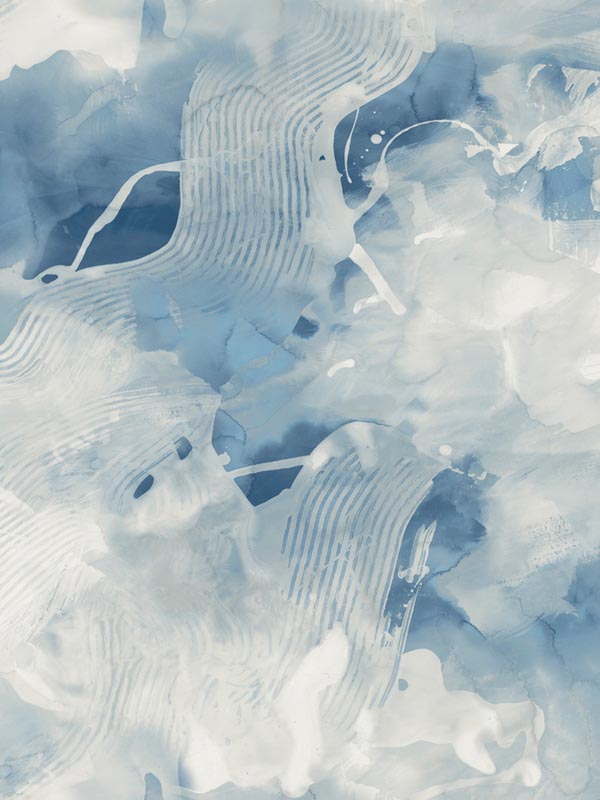 Notch Trowel Abstract fabric in blue lake and frost color - pattern number LW50202 - by Seabrook in the Living With Art II collection