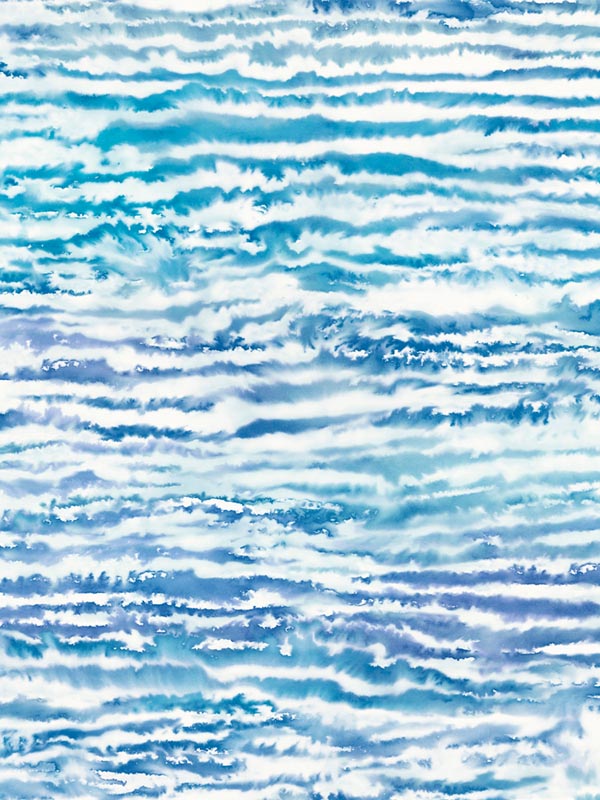 Watercolor Waves fabric in french navy and aqua color - pattern number LW50502 - by Seabrook in the Living With Art II collection