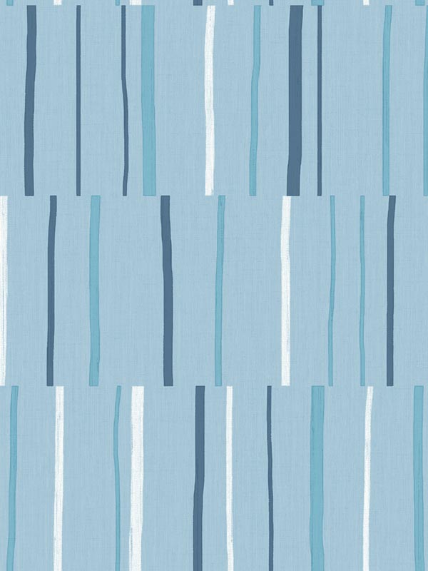 Block Lines wallpaper in bluebird navy and glacier white color - pattern number LW51212 - by Seabrook in the Living With Art II collection