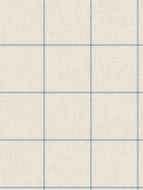 Linen Check wallpaper in alabaster and air force blue color - pattern number LN10702 - by Seabrook in the Lillian August Luxe Retreat collection