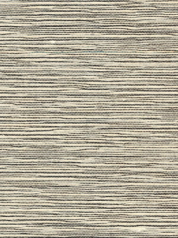 Sisal Grasscloth fabric in ivory and jet black color - pattern number LN11865 - by Seabrook in the Lillian August Luxe Retreat collection