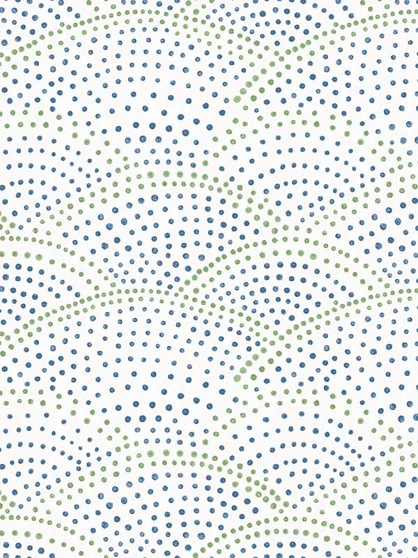 Bennett Dotted Scallop fabric in blue color - pattern number 2903-25800 - by A Street Prints in the Bluebell collection