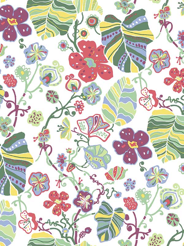 Gwyneth Floral fabric in multicolor color - pattern number 2903-25808 - by A Street Prints in the Bluebell collection