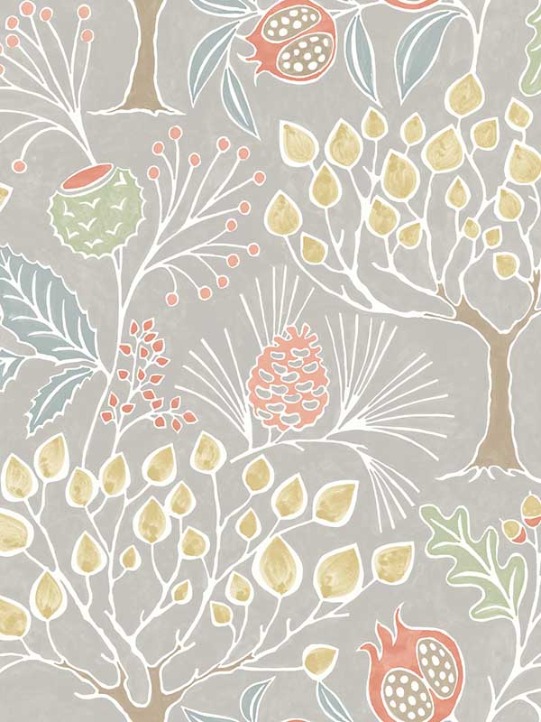 Shiloh Botanical fabric in light grey color - pattern number 2903-25829 - by A Street Prints in the Bluebell collection