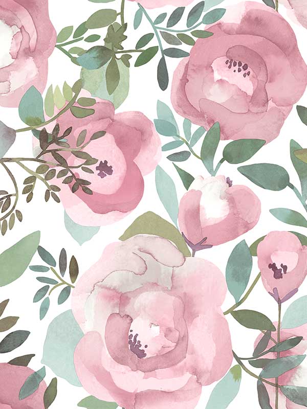 Orla Floral fabric in pink color - pattern number 2903-25839 - by A Street Prints in the Bluebell collection
