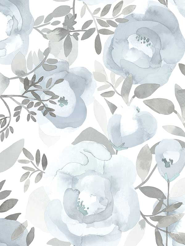 Orla Floral fabric in blue color - pattern number 2903-25841 - by A Street Prints in the Bluebell collection
