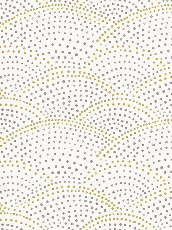 Bennett Dotted Scallop fabric in grey color - pattern number 2903-25869 - by A Street Prints in the Bluebell collection