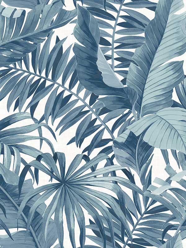 Alfresco Tropical Palm fabric in blue color - pattern number 2969-24133 - by A Street Prints in the Pacifica collection
