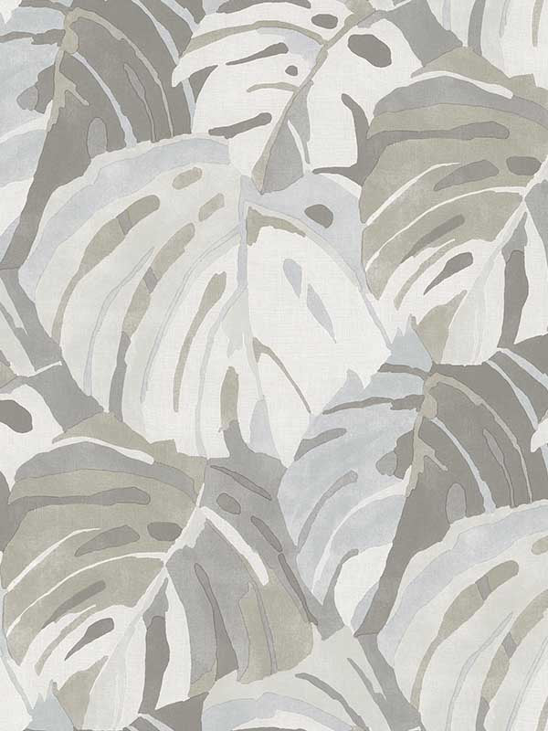 Samara Monstrera Leaf fabric in stone color - pattern number 2969-26008 - by A Street Prints in the Pacifica collection