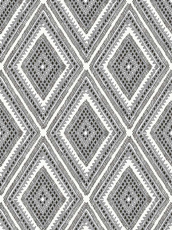 Zaya Tribal Diamonds fabric in black color - pattern number 2969-26012 - by A Street Prints in the Pacifica collection