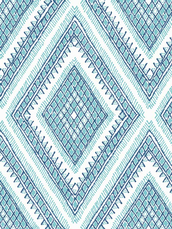 Zaya Tribal Diamonds fabric in blue color - pattern number 2969-26013 - by A Street Prints in the Pacifica collection