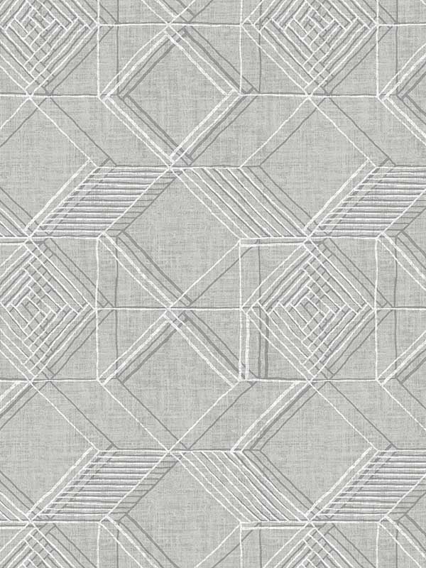 Moki Lattice Geometric wallpaper in grey color - pattern number 2969-26018 - by A Street Prints in the Pacifica collection