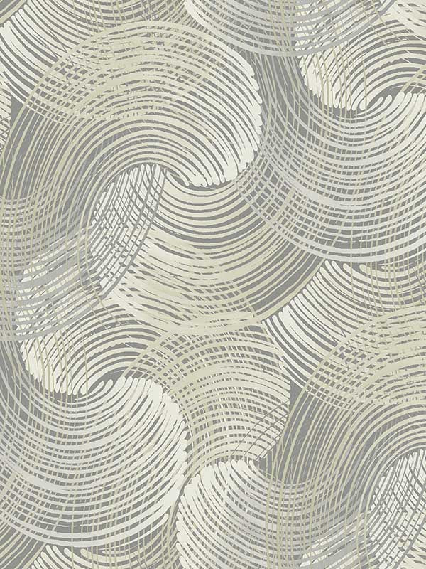 Karson Swirling Geometric fabric in grey color - pattern number 2964-25906 - by A Street Prints in the Scott Living collection