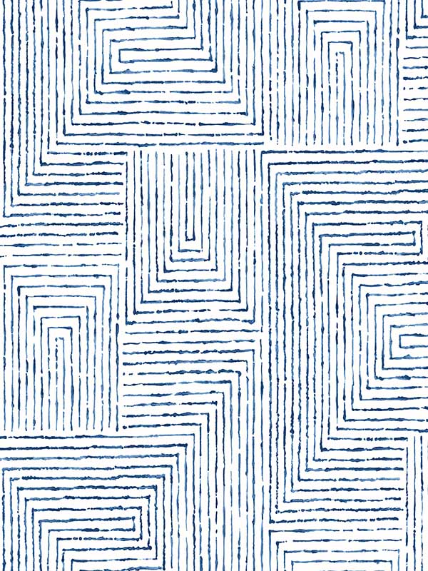 Merritt Geometric fabric in indigo color - pattern number 2964-25955 - by A Street Prints in the Scott Living collection