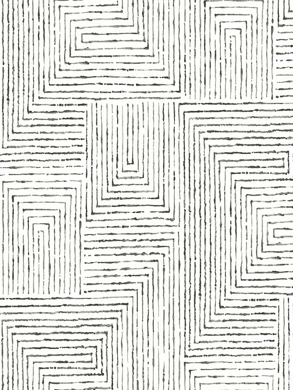 Merritt Geometric fabric in black color - pattern number 2964-25958 - by A Street Prints in the Scott Living collection