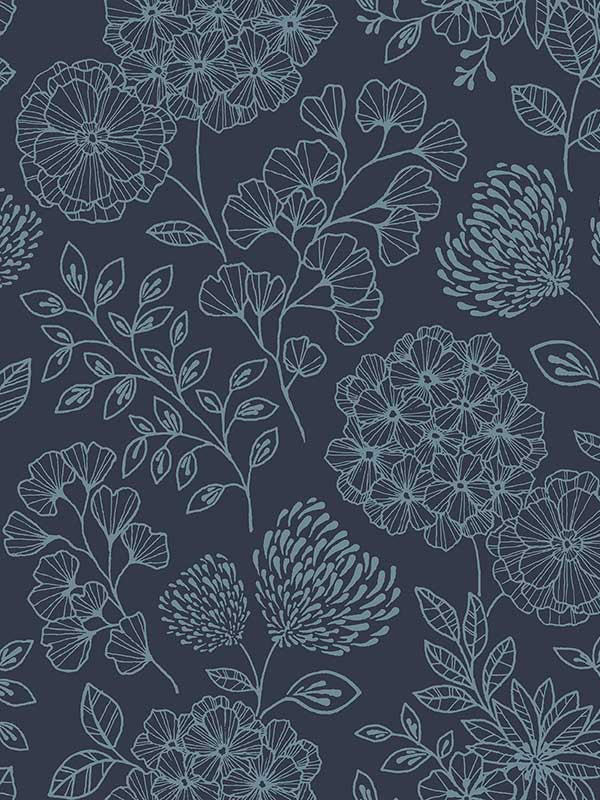 Ada Floral fabric in indigo color - pattern number 2975-26207 - by A Street Prints in the Scott Living Second Edition collection