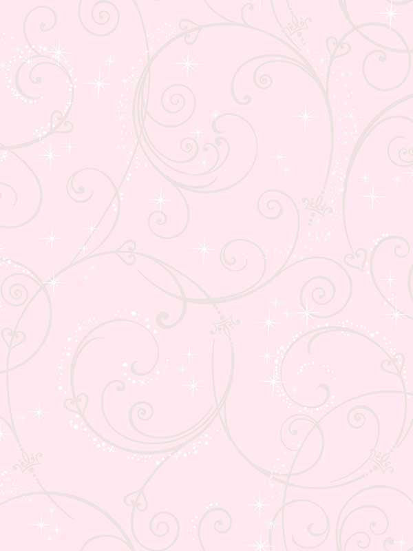 Disney Princess Perfect Scroll fabric in pink glitter color - pattern number DI0904 - by York in the Disney Kids Vol 4 collection
