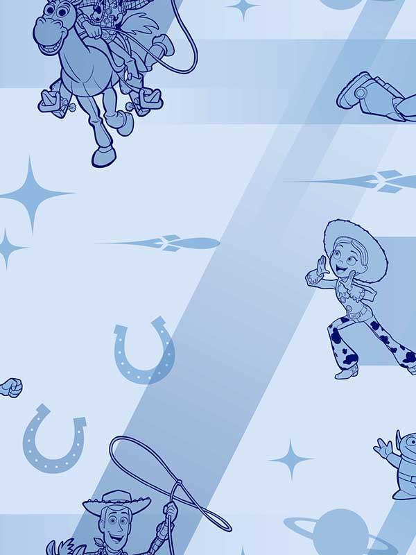 Disney and Pixar Toy Story 4 Retro fabric in blue color - pattern number DI0925 - by York in the Disney Kids Vol 4 collection