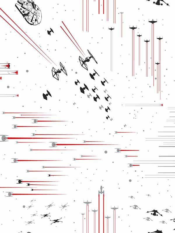 Star Wars Galactic Battles fabric in red color - pattern number DI0950 - by York in the Disney Kids Vol 4 collection