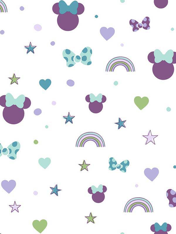 Disney Minnie Mouse Rainbow fabric in purple color - pattern number DI0990 - by York in the Disney Kids Vol 4 collection