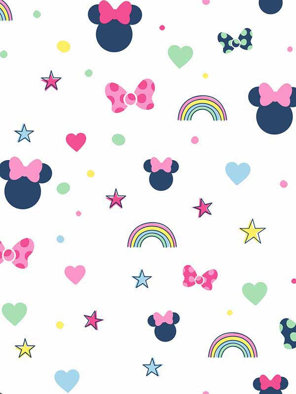 Disney Minnie Mouse Rainbow fabric in pink color - pattern number DI0991 - by York in the Disney Kids Vol 4 collection