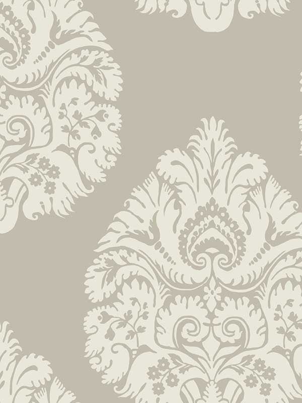 Teardrop Damask fabric in beige color - pattern number KT2142 - by Ronald Redding in the 24 Karat collection