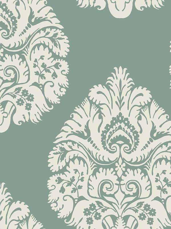 Teardrop Damask fabric in teal color - pattern number KT2146 - by Ronald Redding in the 24 Karat collection