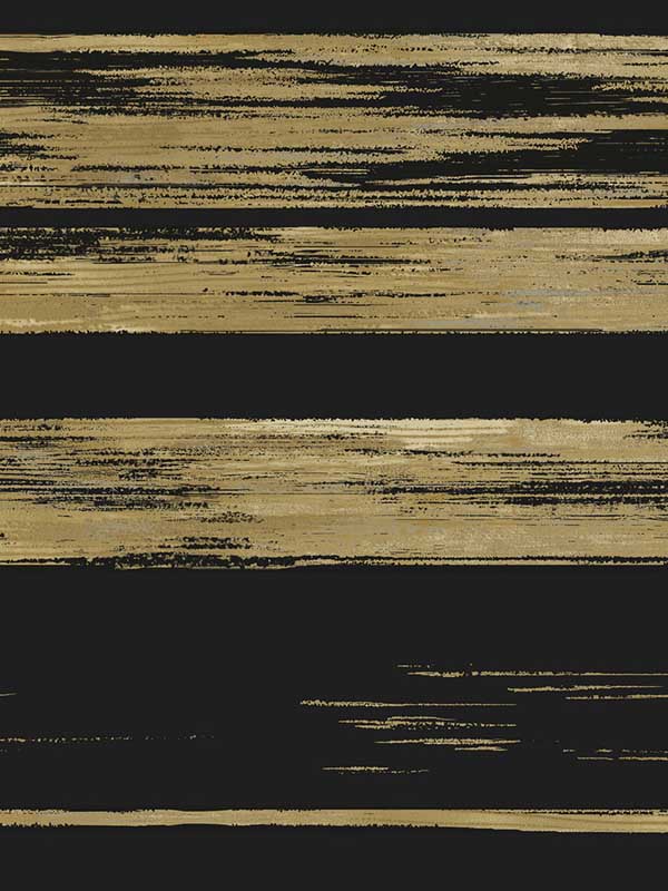 Horizontal Dry Brush fabric in black and gold color - pattern number KT2151 - by Ronald Redding in the 24 Karat collection