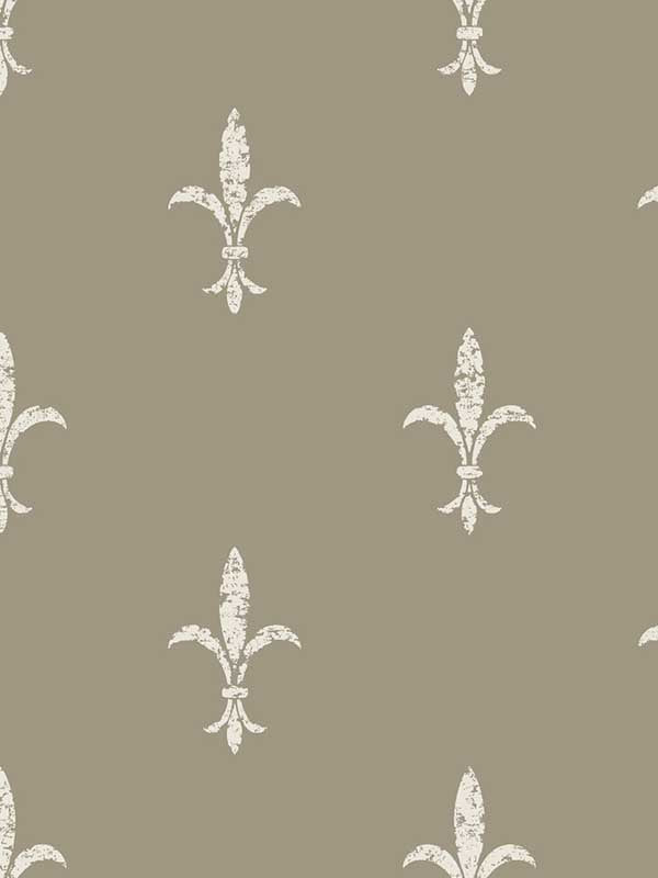 Fleur De Lis wallpaper in cream color - pattern number KT2195 - by Ronald Redding in the 24 Karat collection