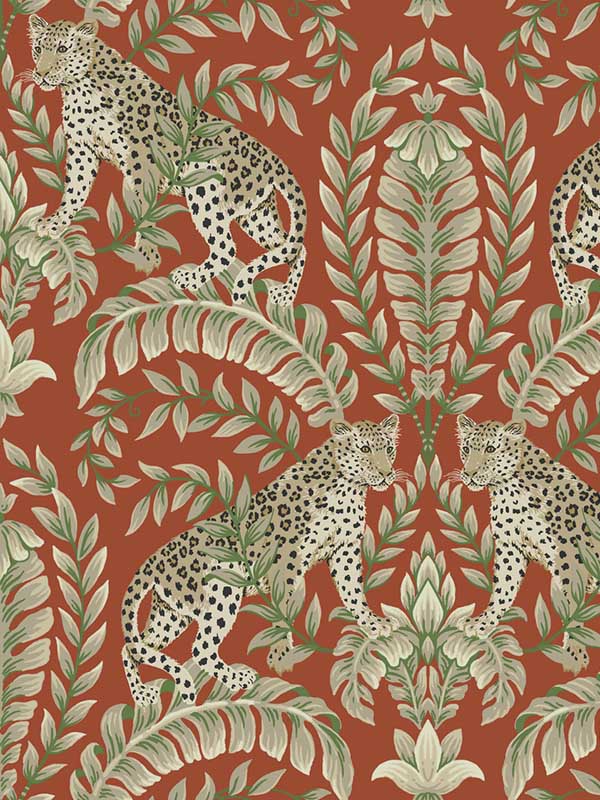Jungle Leopard fabric in orange color - pattern number KT2201 - by Ronald Redding in the 24 Karat collection