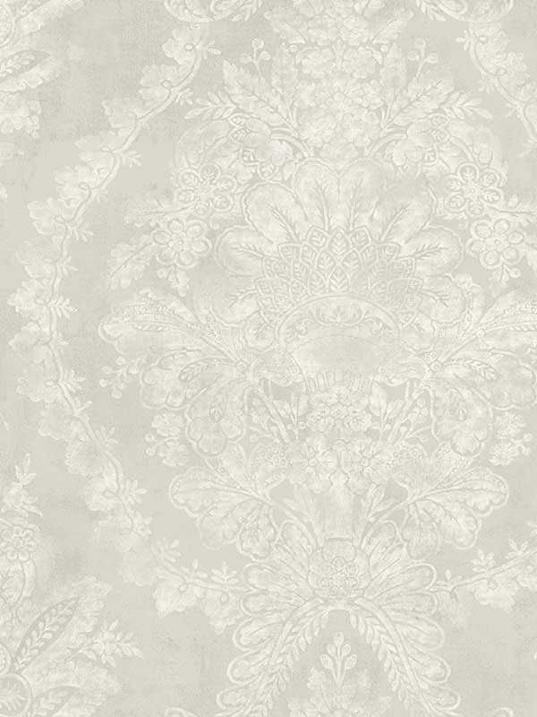 Charleston Damask fabric in cream color - pattern number KT2214 - by Ronald Redding in the 24 Karat collection