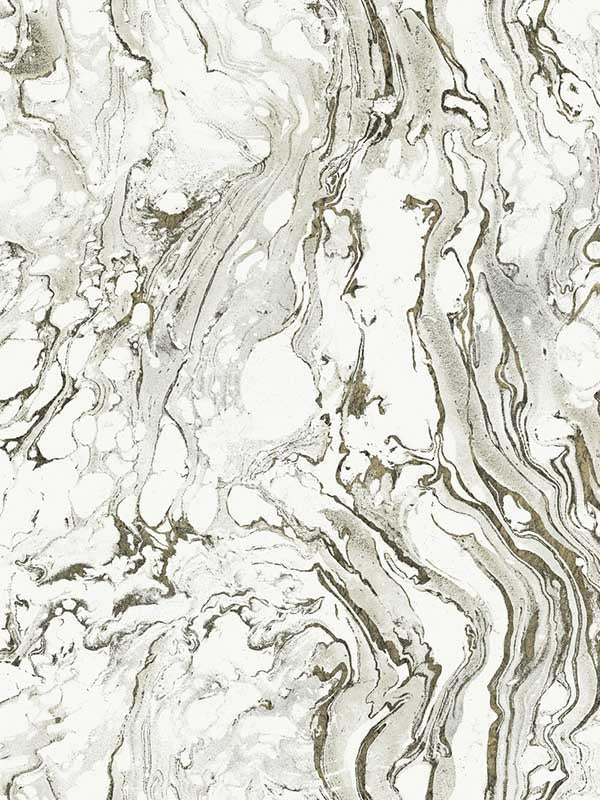 Polished Marble wallpaper in black and white color - pattern number KT2221 - by Ronald Redding in the 24 Karat collection
