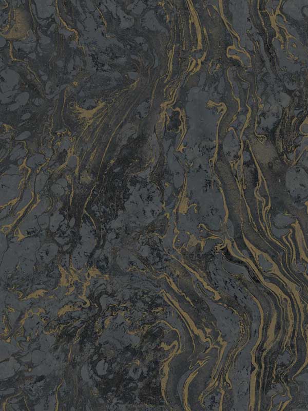 Polished Marble wallpaper in black color - pattern number KT2224 - by Ronald Redding in the 24 Karat collection