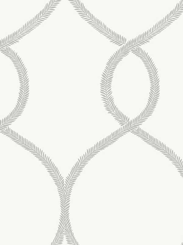 Laurel Leaf Ogee wallpaper in grey color - pattern number KT2233 - by Ronald Redding in the 24 Karat collection