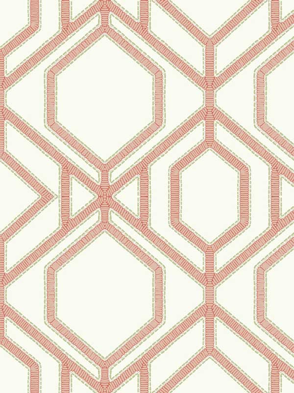 Sawgrass Trellis fabric in coral color - pattern number TC2636 - by York in the Tropics Resource Library collection