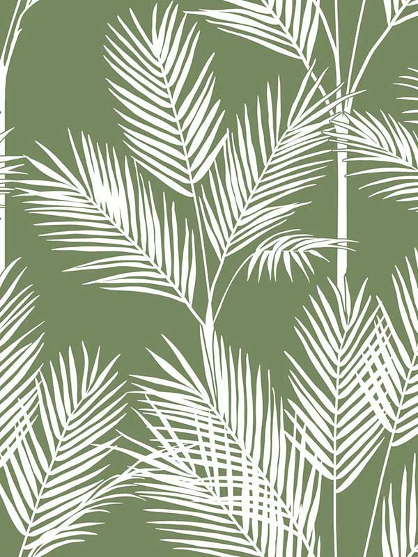 King Palm Silhouette fabric in green color - pattern number CV4411 - by York in the Waters Edge Resource Library collection