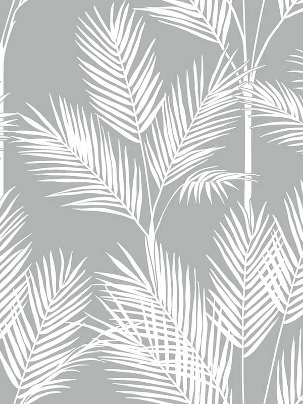 King Palm Silhouette fabric in grey color - pattern number CV4412 - by York in the Waters Edge Resource Library collection