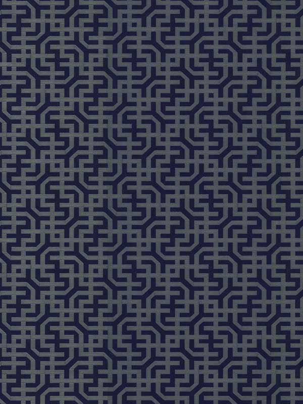 Dynastic Lattice fabric in navy color - pattern number 5800 - by Ronald Redding in the Traveler collection