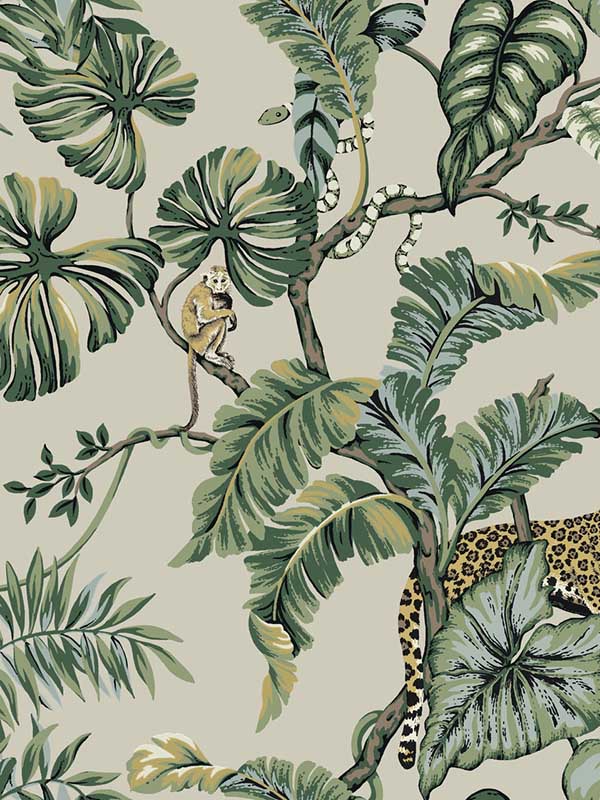 Jungle Cat fabric in beige color - pattern number HO2144 - by Ronald Redding in the Traveler collection