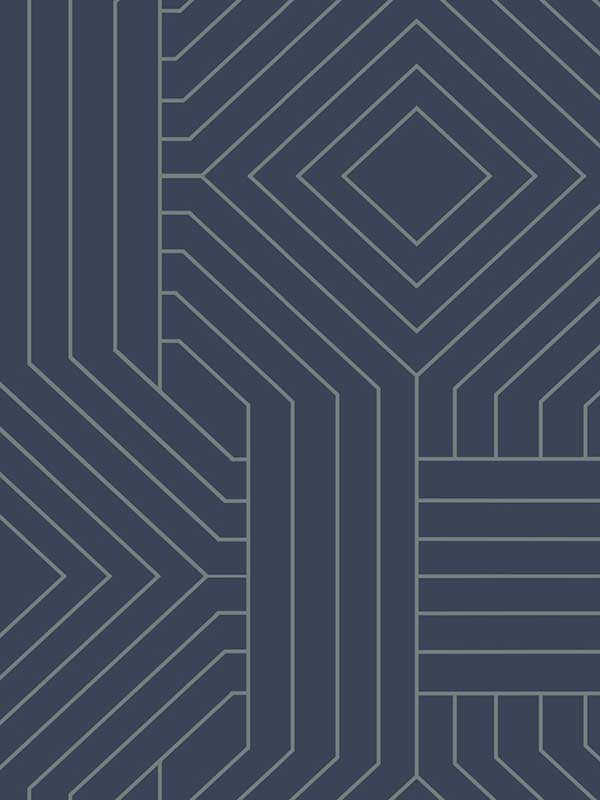 Diverging Diamonds fabric in navy color - pattern number CI2375 - by Candice Olson in the Modern Artisan Second Edition collection
