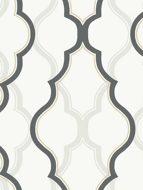 Double Damask fabric in white and black color - pattern number CI2391 - by Candice Olson in the Modern Artisan Second Edition collection