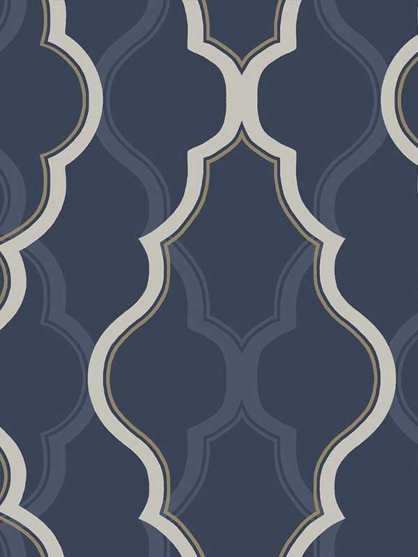 Double Damask fabric in dark blue color - pattern number CI2393 - by Candice Olson in the Modern Artisan Second Edition collection